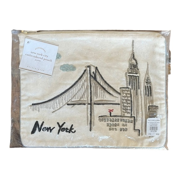 Pottery Barn New York City Embroidered Zip Travel Pouches - Picture 3 of 14
